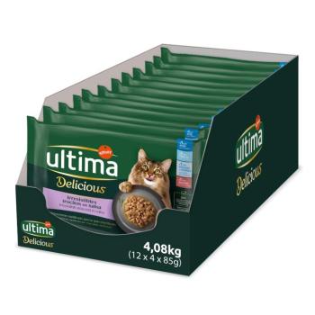 96x85g Ultima Delicious Adult Sterilized Halváltozatok nedves macskatáp kép