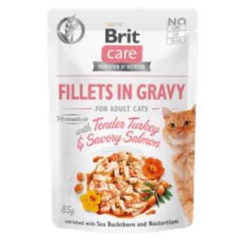 Brit Care Cat Fillets in Gravy with Tender Turkey & Savory Salmon 12x85 g kép