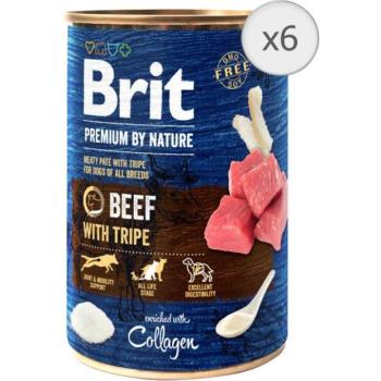 Brit Premium by Nature Adult Beef with Tripes 6x400 g kép