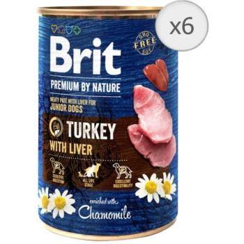 Brit Premium By Nature Turkey & Liver 6x400 g kép