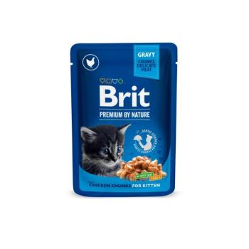 Brit Premium Cat Chicken Chunks for Kitten alutasakos 24 x 100 g kép
