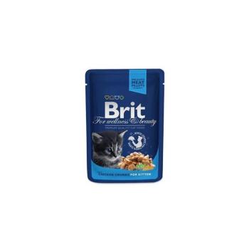Brit Premium Cat Pouches Chicken Chunks for Kitten 4x100 g kép