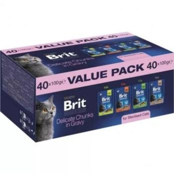 Brit Premium Cat pouches for sterilised cats 40x100g kép