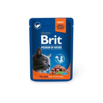 Brit Premium Cat Pouches Salmon for Sterilised 4x100g kép