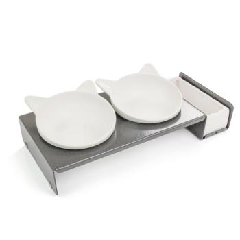 CanadianCat Company Cat Diner etetőasztal- fém, 2 x 250 ml, Ø 15 cm
