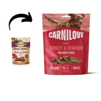 Carnilove Jerky Snack Turkey with Venison Fillet – pulyka szarvas filével 100g kép