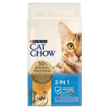 CAT CHOW 3-in-1 Pulykában gazdag száraz macskaeledel 15 kg kép