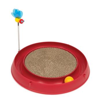 Catit 3in1 macskajáték kaparóblokkal kb. Ø 36x25 cm, piro kép