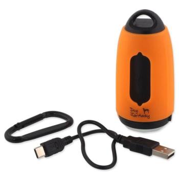 Dog Fantasy USB elemlámpa ürülékzsebekkel narancssárga kép