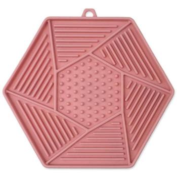 Epic Pet Lick&Snack nyalószőnyeg hatszögletű világos rózsaszín 17x15cm kép