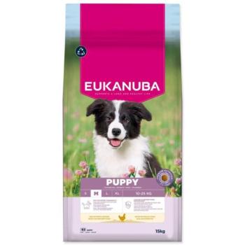 EUKANUBA Puppy Medium friss csirkében gazdag kutyaeledel 15 kg