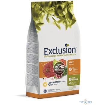 Exclusion Mediterraneo Puppy Medium beef 3 kg kép