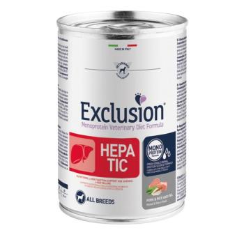 Exclusion Monoprotein Vet Diet Hepatic All Breeds kutyakonzerv - sertés, rizs & borsó 400 g kép