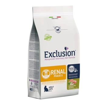 Exclusion Monoprotein Vet Diet Renal Phase II Cat száraztáp - sertés, borsó & rizs 1,5 kg