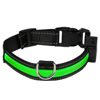 Eyenimal LED-es világító nyakörv kutyáknak, zöld - S méret: 40 - 45 cm nyakkörfogat, Sz 25 mm kép