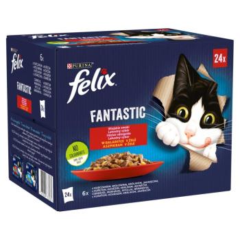 Felix Fantastic Vegyes Válogatás csirkével, marhával, nyúllal, báránnyal 24 x 85 g kép