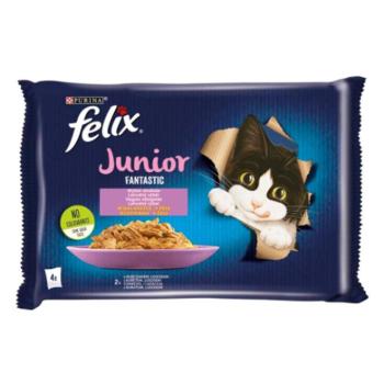 FELIX FANTASTIC Junior Csirkével/Lazaccal aszpikban nedves macskaeledel 4x85g kép