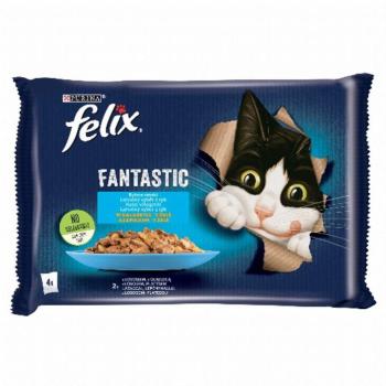 Felix Fantastic Lazaccal/Lepényhallal aszpikban nedves macskaeledel 4x85g kép