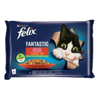 Felix Fantastic Marhával, csirkével aszpikban nedves macskaeledel 4x85g kép