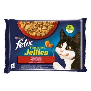 FELIX SENSATIONS JELLIES Házias válogatás aszpikban nedves macskaeledel 4x85g kép