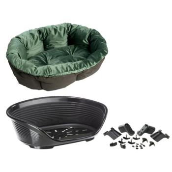 Ferplast Siesta Deluxe kutyakosár+zöld bársony ágybetét+lábak, 8-as méret kép