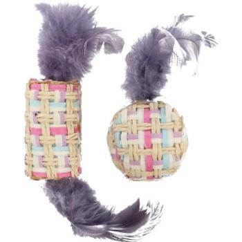 Flamingo Texa macskajáték - tollas henger és labda 1 db (labda + henger) kép