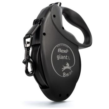 flexi Black Edition szalagpóráz kutyáknak, fekete, 8 m, L méret, 50 kg kép