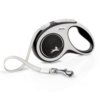 flexi New Comfort szalagpóráz kutyáknak, S, fekete-szürke, 5 m kép