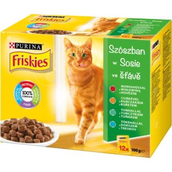 Friskies Beef/chicken/tuna/cod in sauce 12x85 g kép