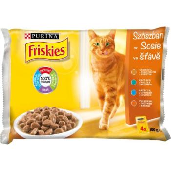 Friskies Chicken/duck/salmon/turkey in sauce 4x85 g kép