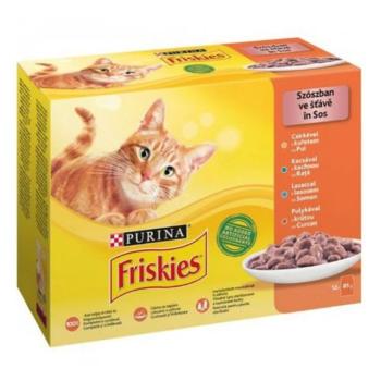 Friskies Szószban Csirkével, Kacsával, Lazaccal, Pulykával nedves macskaeledel 12x85 g kép