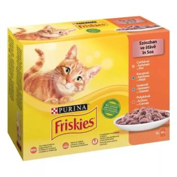 Friskies Szószban Csirkével, Kacsával, Lazaccal, Pulykával nedves macskaeledel 4x85 g kép