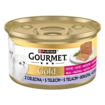 GOURMET GOLD Kitten Pástétom Borjúval nedves macskaeledel 12x85g kép