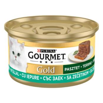 GOURMET GOLD Nyúllal terrine nedves macskaeledel - 12x85 g