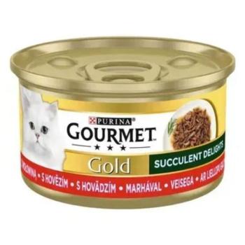 GOURMET GOLD Succulent Delights Marhával nedves macskaeledel 12x85g kép