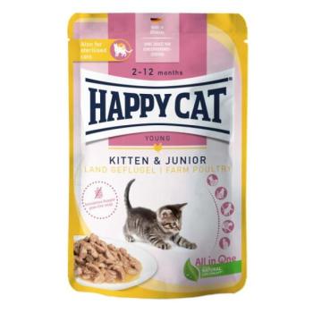Happy Cat Kitten & Junior poultry 20x85 g kép