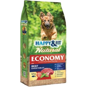 Happy&Fit Natural Economy Adult beef, poultry & vegetables 12 kg kép