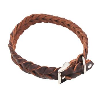Heim fonott bőr nyakörv kutyáknak, barna, 44-54 cm nyakkörfogat, 25 mm széles kép