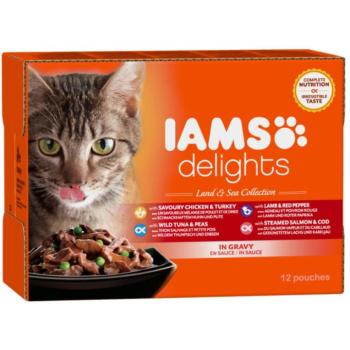 Iams Delight Land & Sea Collection in gravy 12x85 g kép