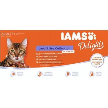 Iams Delights Adult Land & Sea Collection in gravy 48x85 g kép