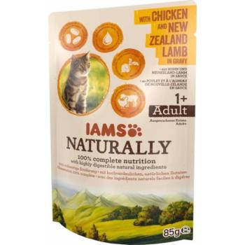 Iams Naturally Adult chicken & New Zealand lamb in gravy 85 g kép