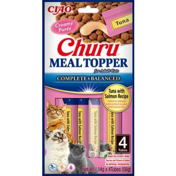 Inaba Cat Churu Meal Topper nedves macskaeledel - tonhal, lazac 4 x 14 g kép