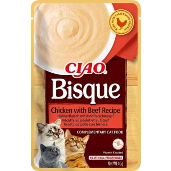 Inaba Cat Ciao Bisque krémes püré macskaeledel - csirke, marha 40 g kép