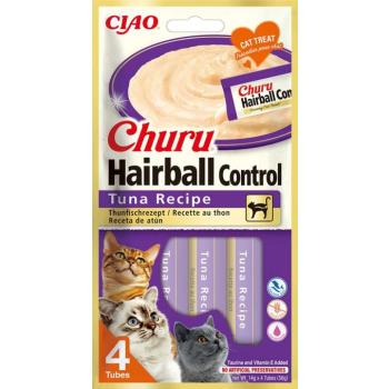 Inaba Cat Ciao Churu Hairball krémes macskaeledel - tonhal 4 x 14 g kép