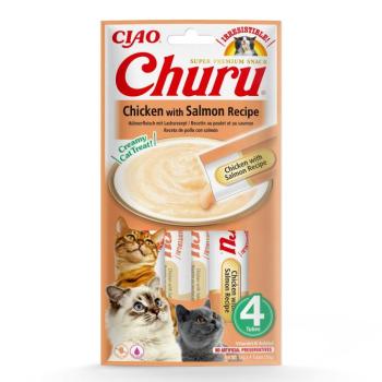Inaba Cat Ciao Churu krémes macskaeledel - csirke, lazac 4 x 14 g