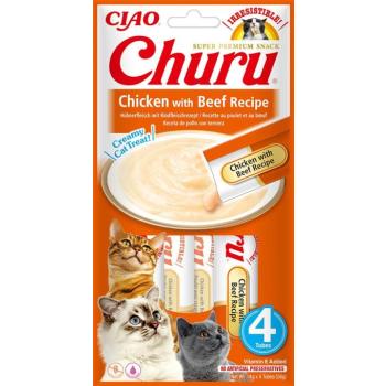 Inaba Cat Ciao Churu krémes macskaeledel - csirke, marha 4 x (4 x 14 g) kép