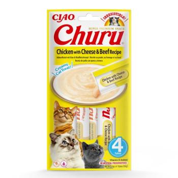 Inaba Cat Ciao Churu krémes macskaeledel - csirke, sajt, marha 4 x 14 g kép