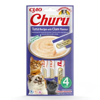 Inaba Cat Ciao Churu krémes macskaeledel - tonhal, kagyló 4 x (4 x 14 g) kép
