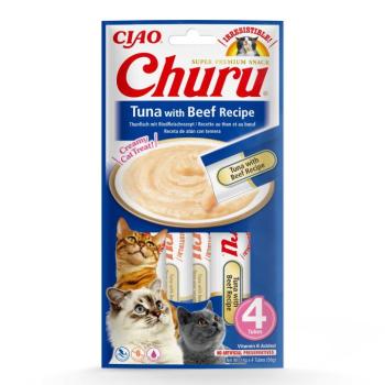Inaba Cat Ciao Churu krémes macskaeledel - tonhal, marha 4 x 14 g kép
