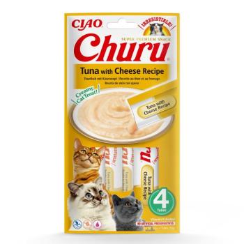 Inaba Cat Ciao Churu krémes macskaeledel - tonhal, sajt 4 x (4 x 14 g) kép
